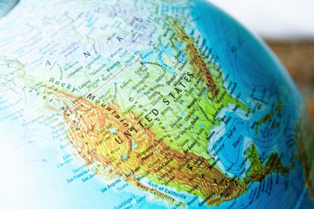 pexels-photo-33956548-33956548 Close Up of North America on Globe Map